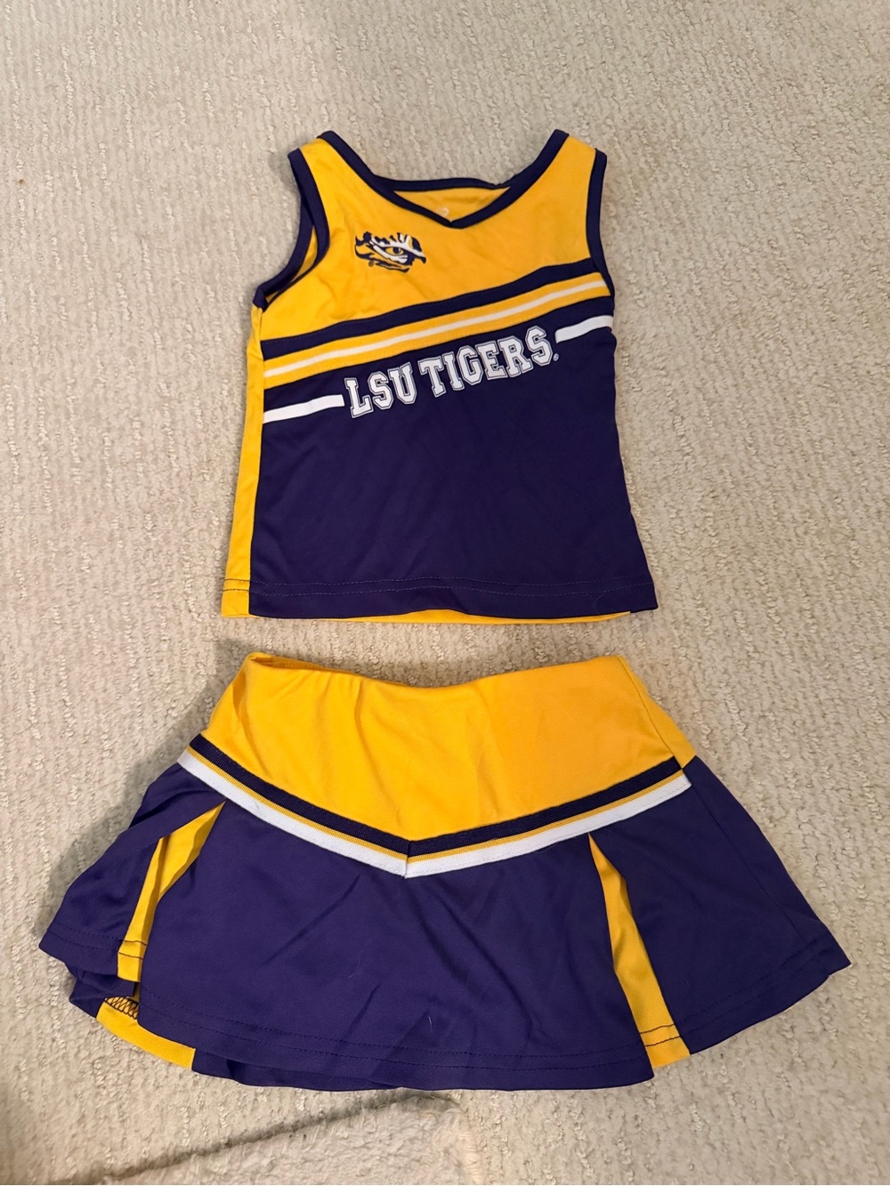 Colosseum Girls Purple & Gold LSU Cheer Tank Top and Skirt Set